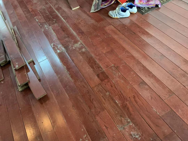 實木地板維修翻新：1、清掃地面：地面清理衛(wèi)生，避免浮塵對以后生活中的影響。 2、確定方向：確定地板鋪設(shè)方向，一般朝南房間，以南北方向為主，即地板豎向?qū)χ柟庹丈溥M來的方向也就是地板南北向鋪設(shè)最為常見。 3、打龍骨：龍骨要四面刨光，并作烘干處理；龍骨的水平面要平整，固定要牢固，使用專用的龍骨釘。地面可拋灑一些防蟲防潮的材料，比如樟木塊。        4、鋪防潮墊：使用1.5厚的防潮墊，能隔離地面的潮氣，避免地板日常使用中因地面潮氣而產(chǎn)生變形等情5、地板預(yù)鋪：通過預(yù)鋪可以減少色差對鋪裝效果的影響，避免大花、反差過大的一些情況發(fā)生，對于一些外觀有影響的，可鋪設(shè)至床底、柜底等位置。 6、安裝地板：安裝地板的釘子必須要使用地板專用釘，不可以直接打入地板中，先要使用電鉆打眼后用地板釘將木地板固定在龍骨上。 7、預(yù)留縫隙：注意地板鋪設(shè)中，要預(yù)留適當(dāng)?shù)目p隙，確保地板后期的膨脹空間，避免起拱問題的出現(xiàn)。 8、安裝踢腳線：地板鋪設(shè)后與墻面、過門石等周邊區(qū)域，需要預(yù)留8-12毫米的縫隙，為地板的膨脹預(yù)留空間，并通過踢腳線的安裝，對縫隙進行遮蓋。 9、安裝壓條：地板與過門石、地磚等連接處的留縫，需要使用壓條或收邊條安裝來遮蓋留縫。