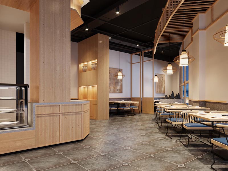 德陽燒烤店裝修色調(diào)要自然，地板防滑工作很重要