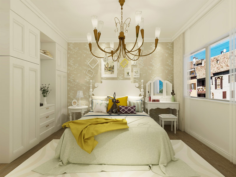 田園風(fēng)格,兩室兩廳,二居室,室內(nèi)裝修設(shè)計效果圖-益修快裝設(shè)計案例