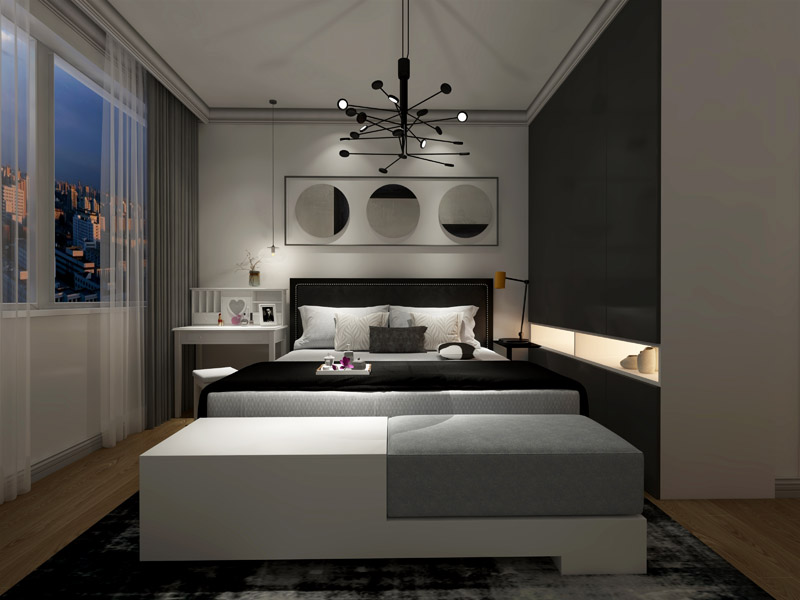 現(xiàn)代風格,三室兩廳,三居室,室內(nèi)裝修設(shè)計效果圖-益修快裝設(shè)計案例