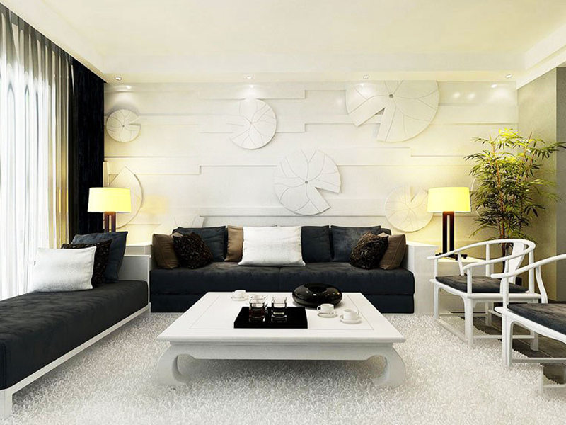 廣州芳滿庭園墻面裝修設(shè)計(jì)效果圖_簡約