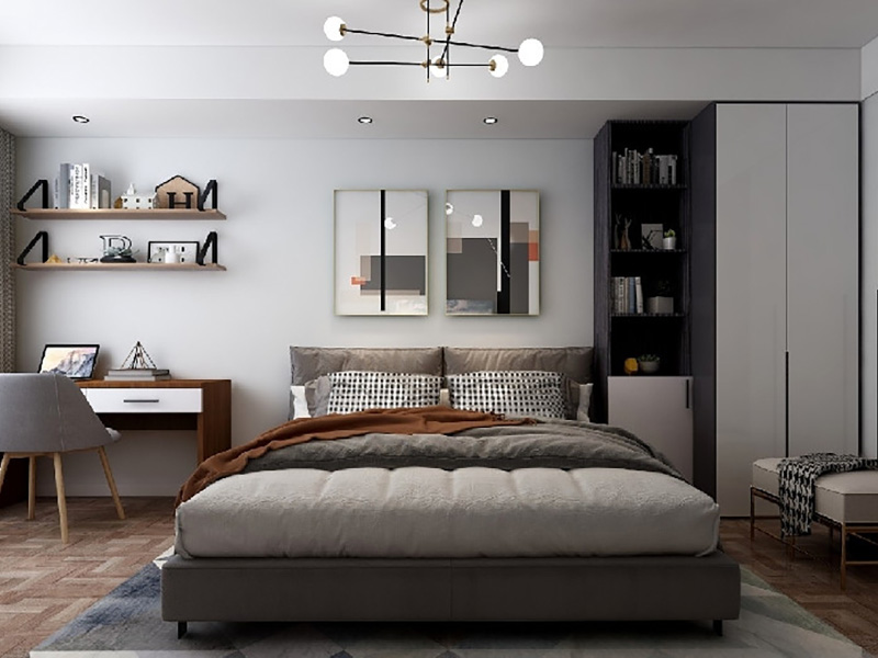 潮州市潮安區(qū)大平層裝修翻新設計-主臥裝修