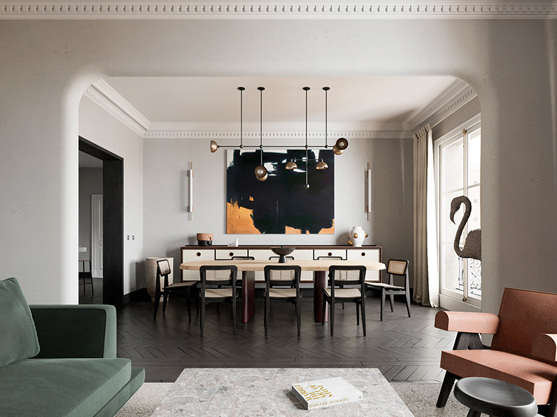 南陽市臥龍區(qū)歐式風格裝修設計-餐廳設計