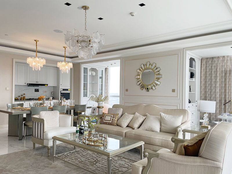 焦作市解放區(qū)全屋法式風格裝修設(shè)計-客廳設(shè)計